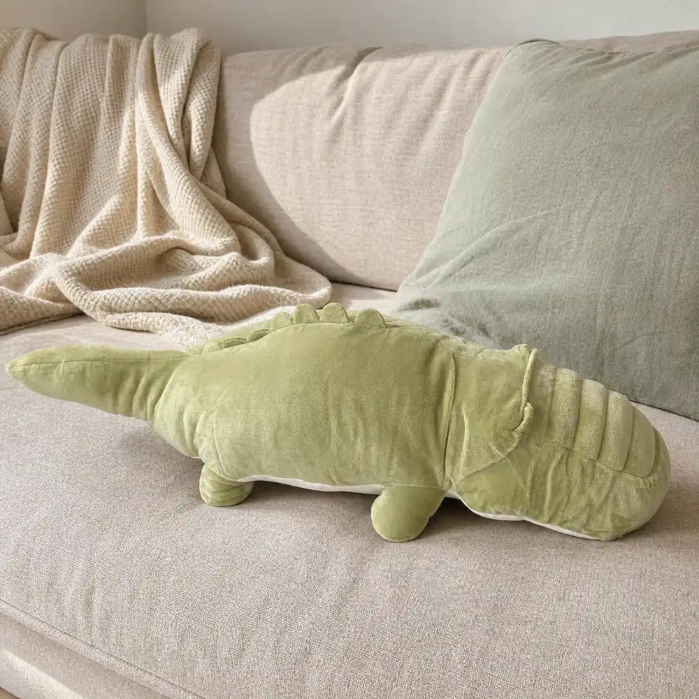 Cute Sleepy Green Crocodile Plush - Cozy Sofa
