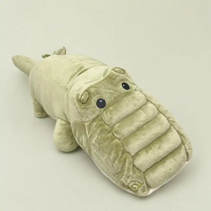 Cute Sleepy Green Crocodile Plush - Face Detail