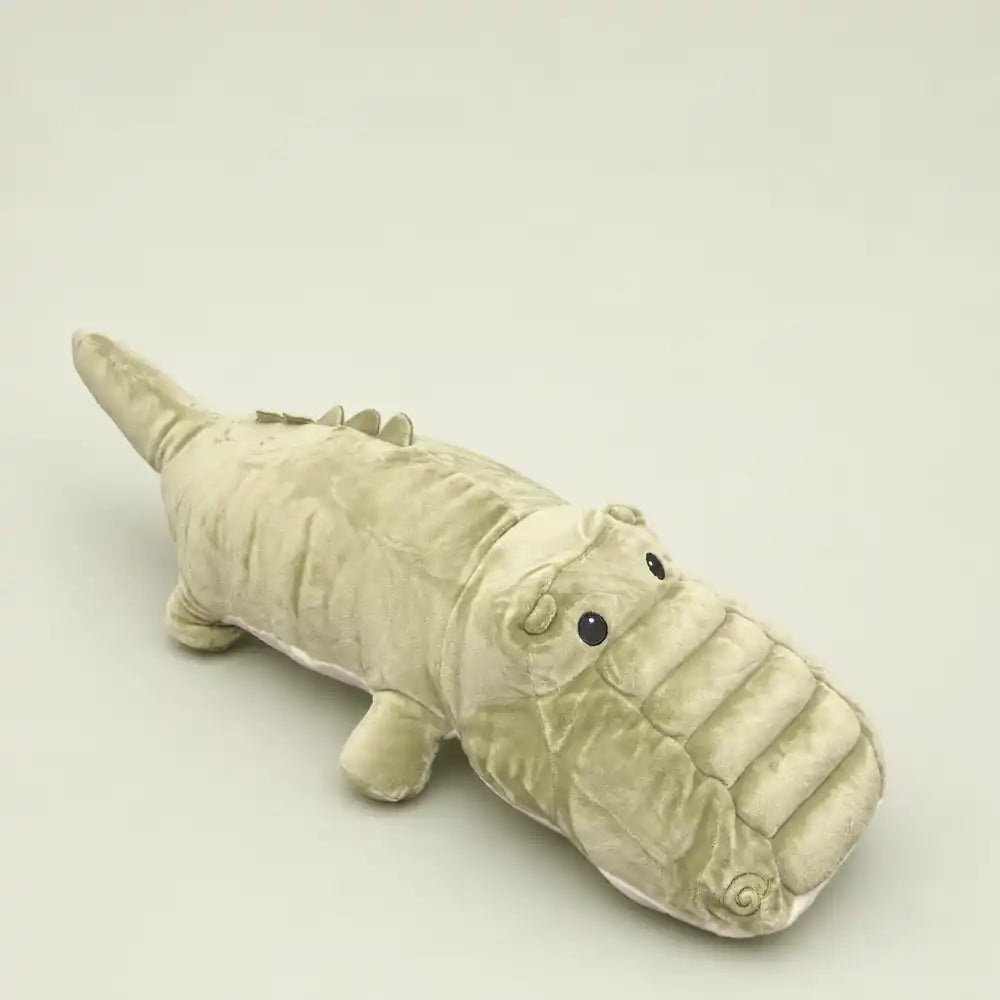 Cute Sleepy Green Crocodile Plush - Front Right View
