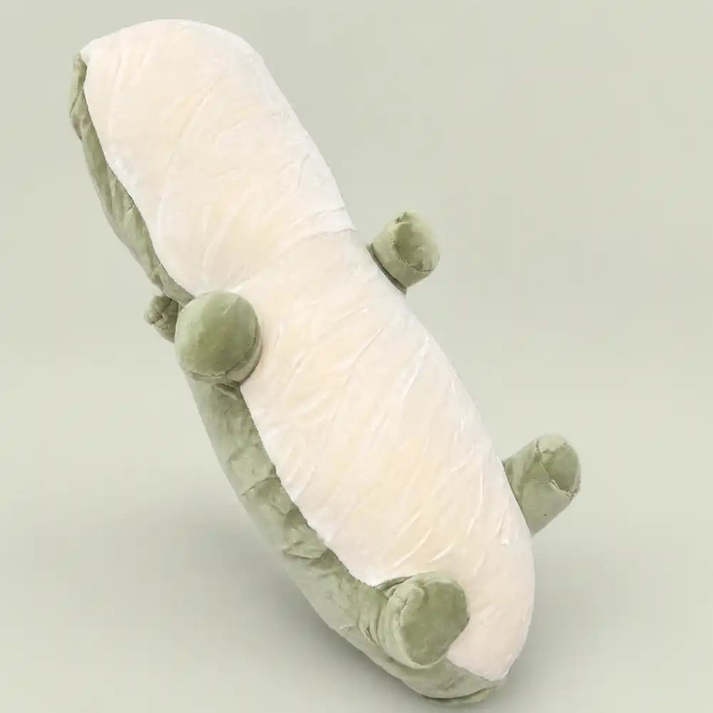 Cute Sleepy Green Crocodile Plush - Soft Cream Belly