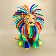 Art Doll Lion Stuffed Animal Vibrant Art