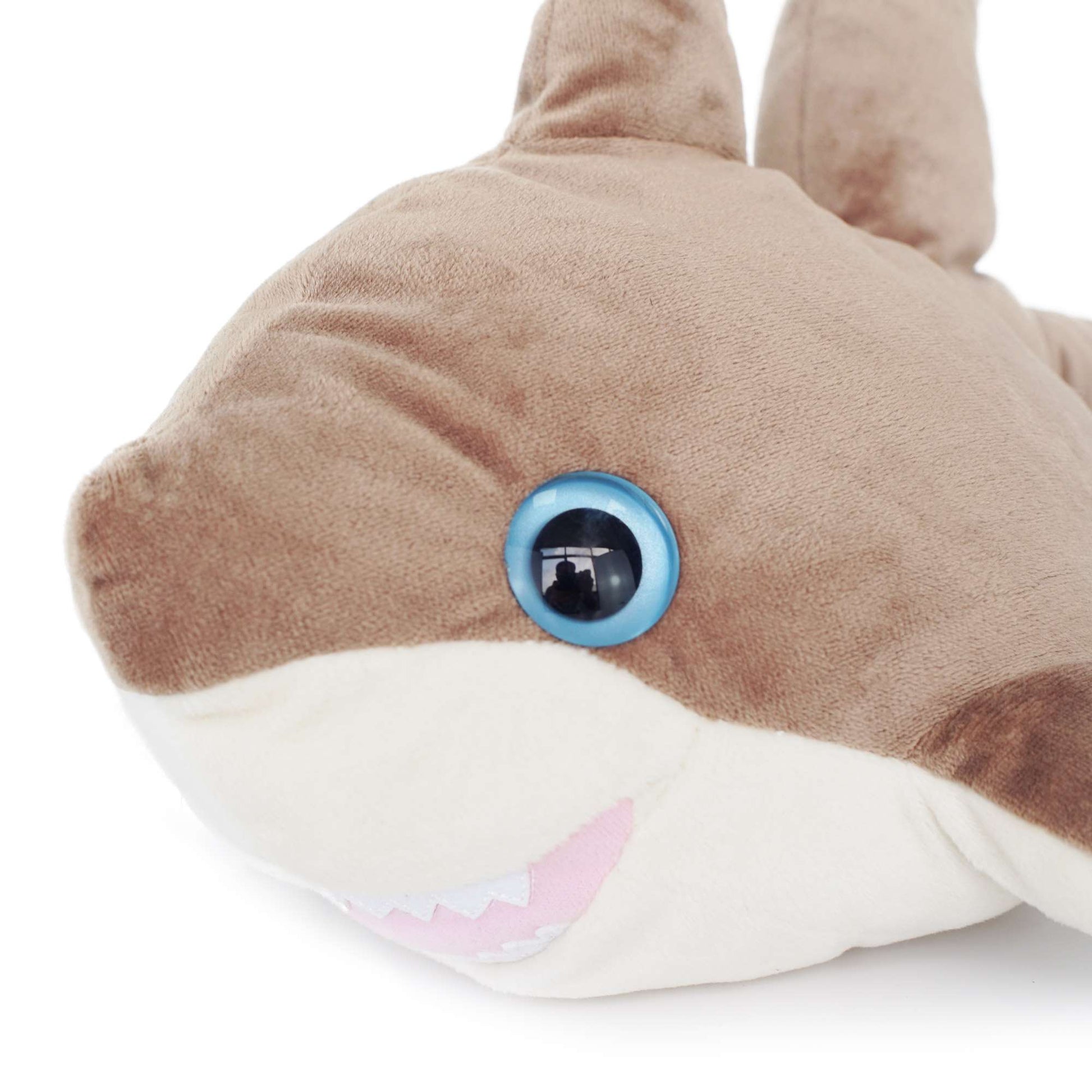 pink mouth blue eyes baby teeth baby shark stuffed animal PlushThis