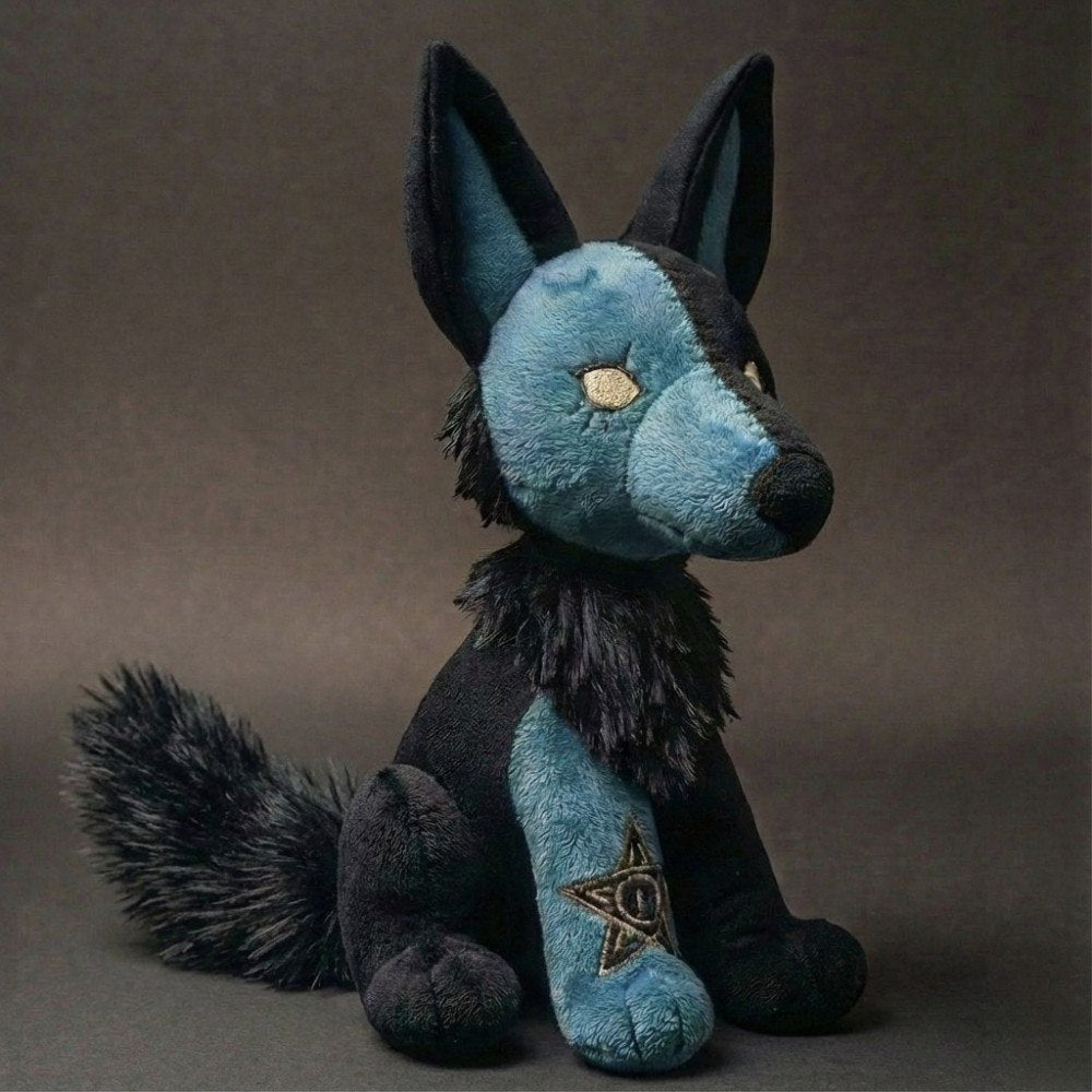 Goth Black and Blue Wolf