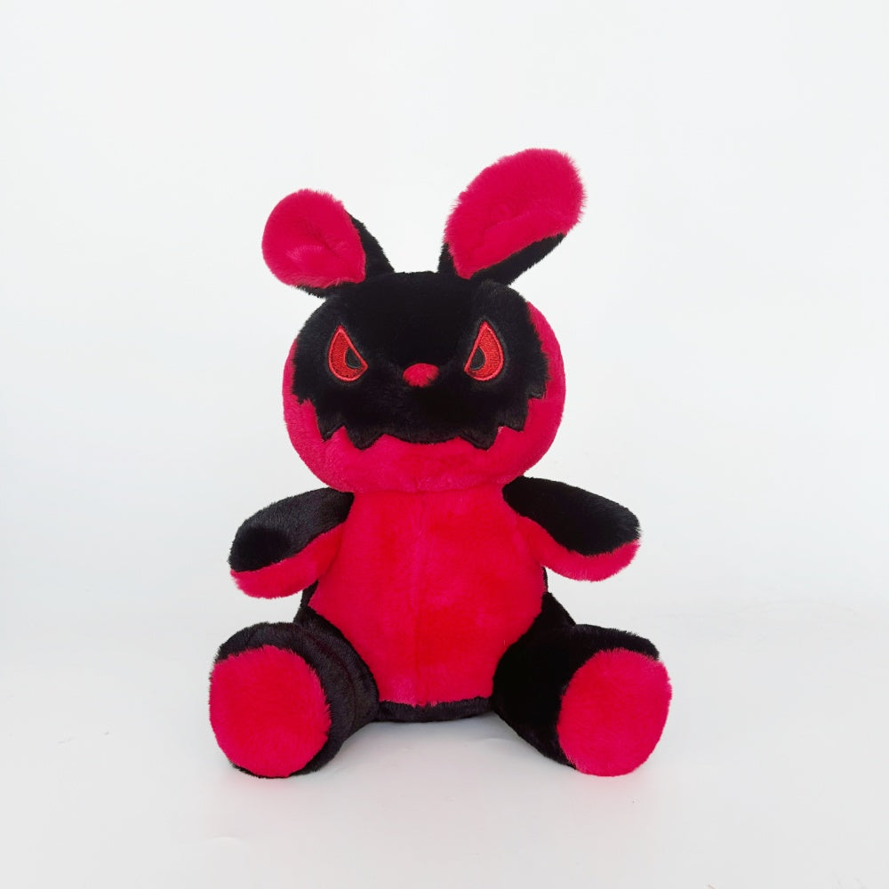 Goth Black and Red Bunny Plush