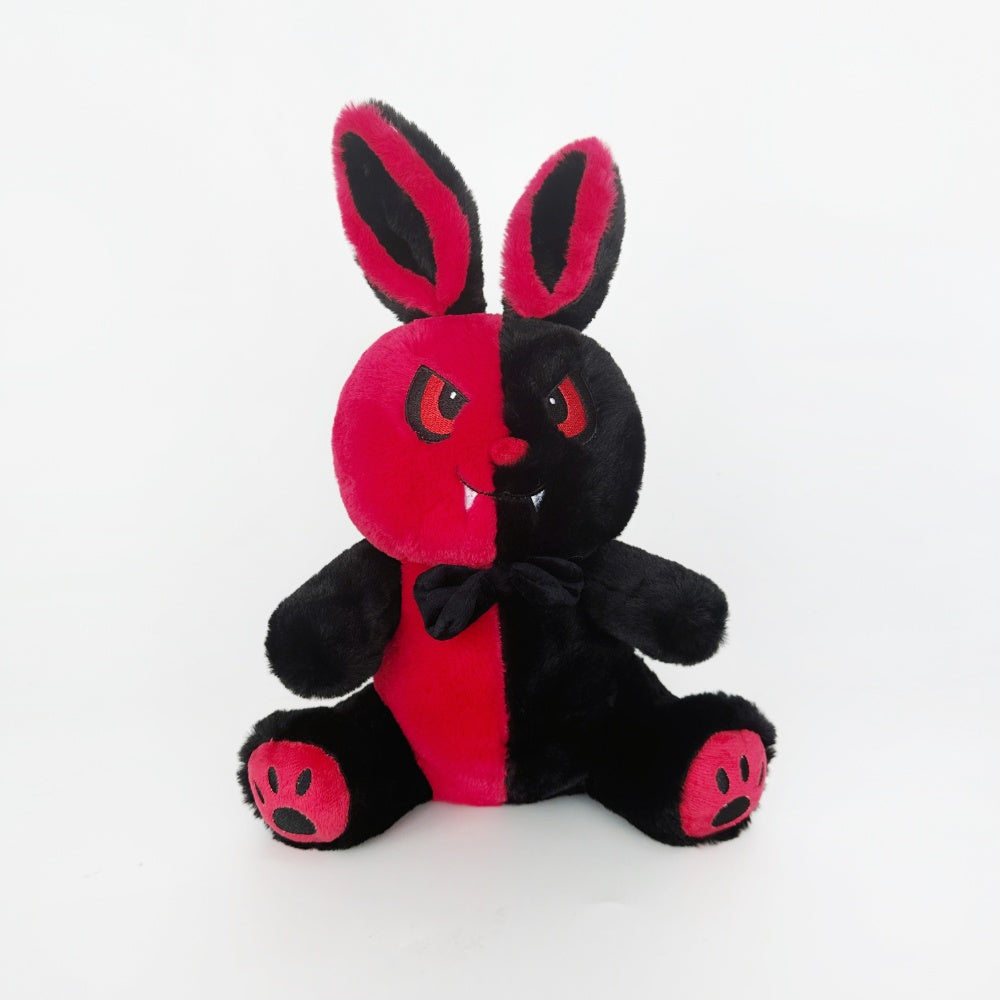 Goth Black and Red Bunny Plush