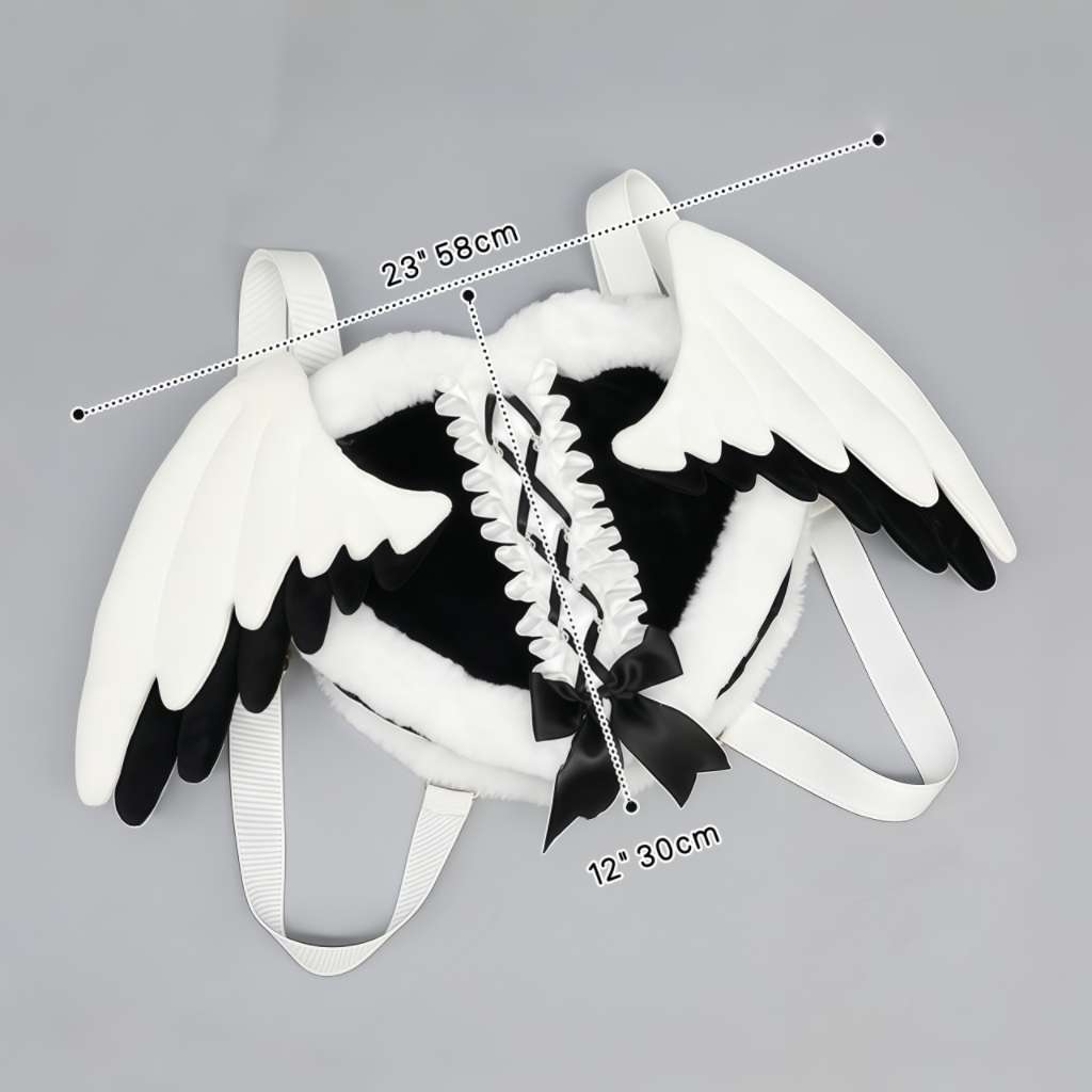 goth Angel wings plush backpack