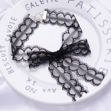 Cute Ribbon Tie Black & White Lace Choker