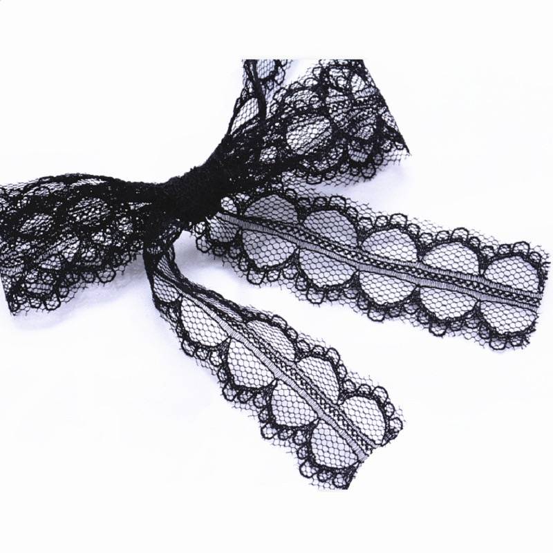 Cute Ribbon Tie Black & White Lace Choker