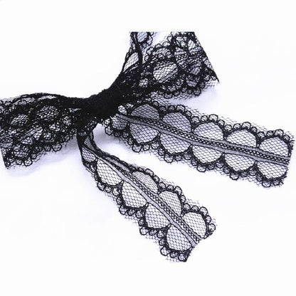 Cute Ribbon Tie Black & White Lace Choker