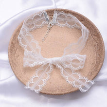 Cute Ribbon Tie Black & White Lace Choker