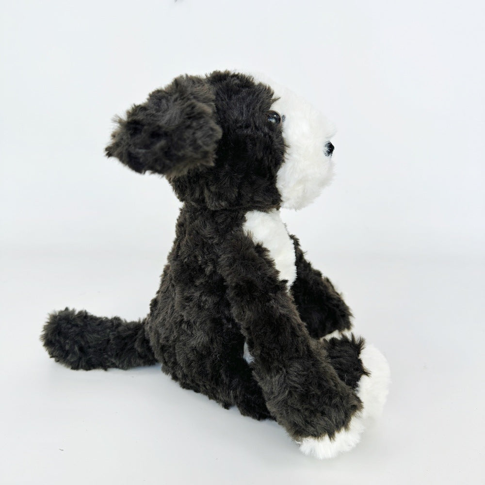 Cute Black And White Border Collie Dog Plush