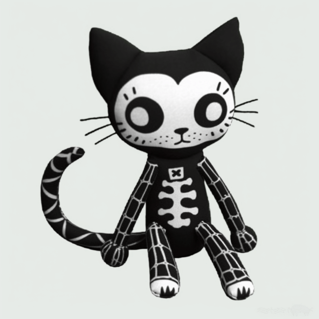 Skeleton Kitty Goth Cat Skeleton Stuffed Animal - PlushThis| Plushies & Stuffed Animals