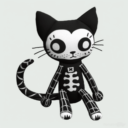 White and black the day of the dead stuffed animal skeleton PlushThis