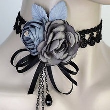 Gothic Rose Ribbon Lace Choker
