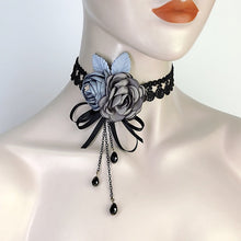 Gothic Rose Ribbon Lace Choker