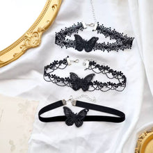 Butterfly Lace Design Black Lace Choker