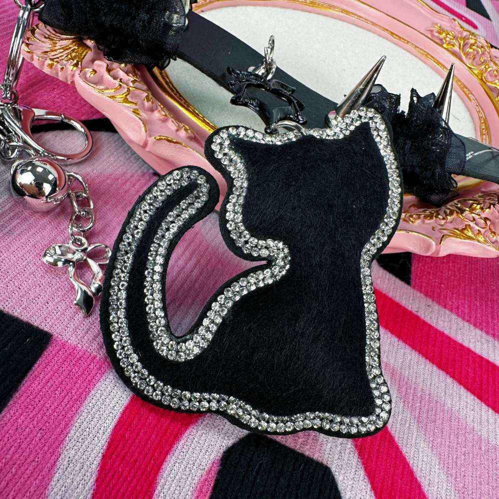 Cute Gothic Black Cat Spiked Lace Leather Choker – PlushThis