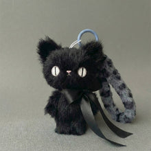 Goth Spooky Stare Black Cat Plush