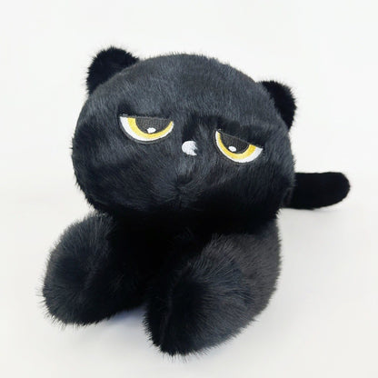 Cute Sleepy Black Cat Plush Pillow