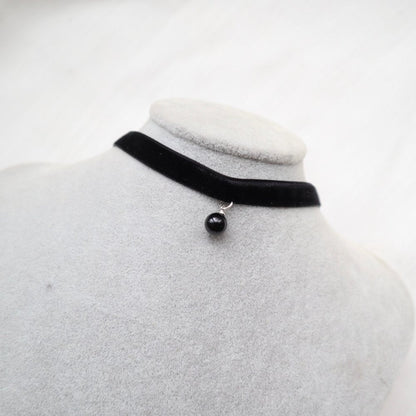 Cute Black Cord Lace Ribbon Choker 