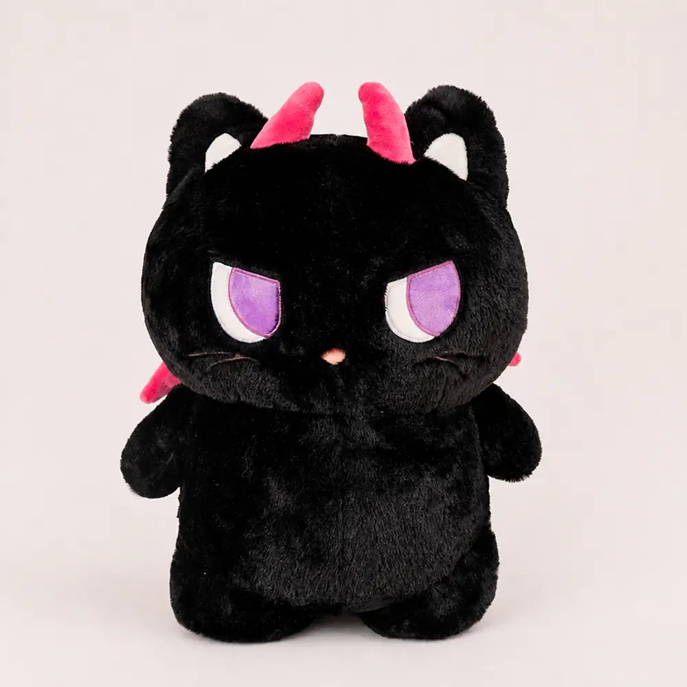 Black Devil Cat Plush Toy - Front View