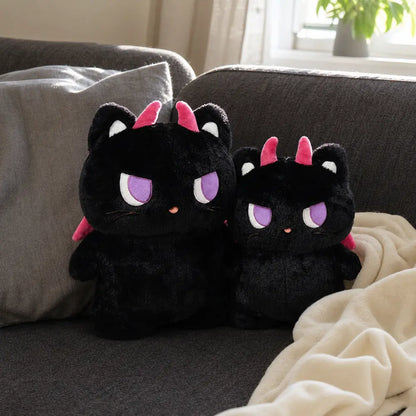 Black Devil Cat Plush Toys - Size Comparison
