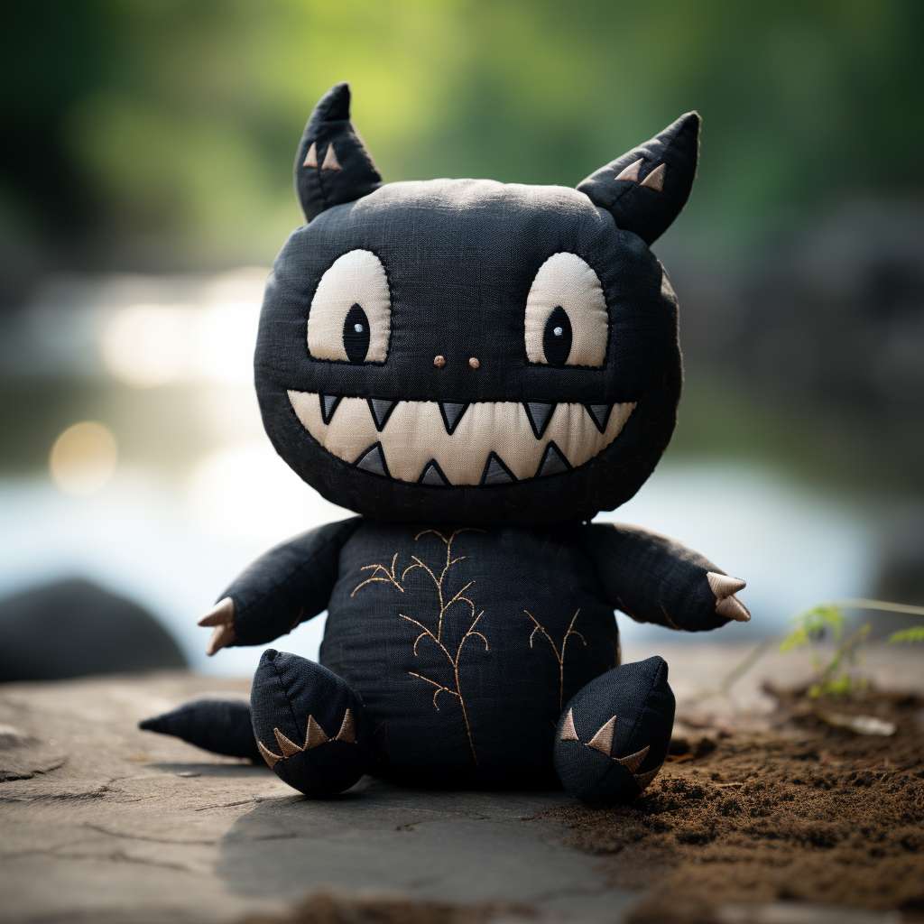 black horror stuffed animal