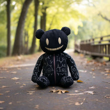 Embroidered Horror & Ghost Black Bear Plush