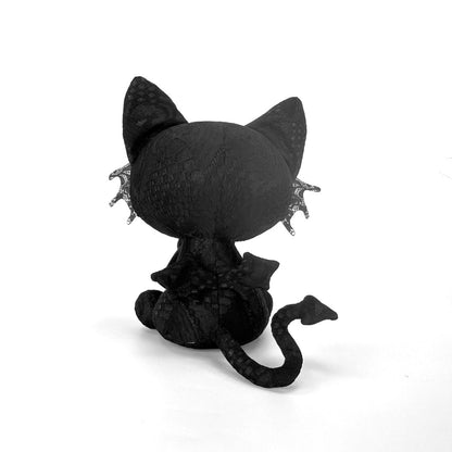 Black lace vampire cat stuffed animal