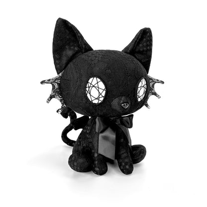 Black lace vampire cat stuffed animal