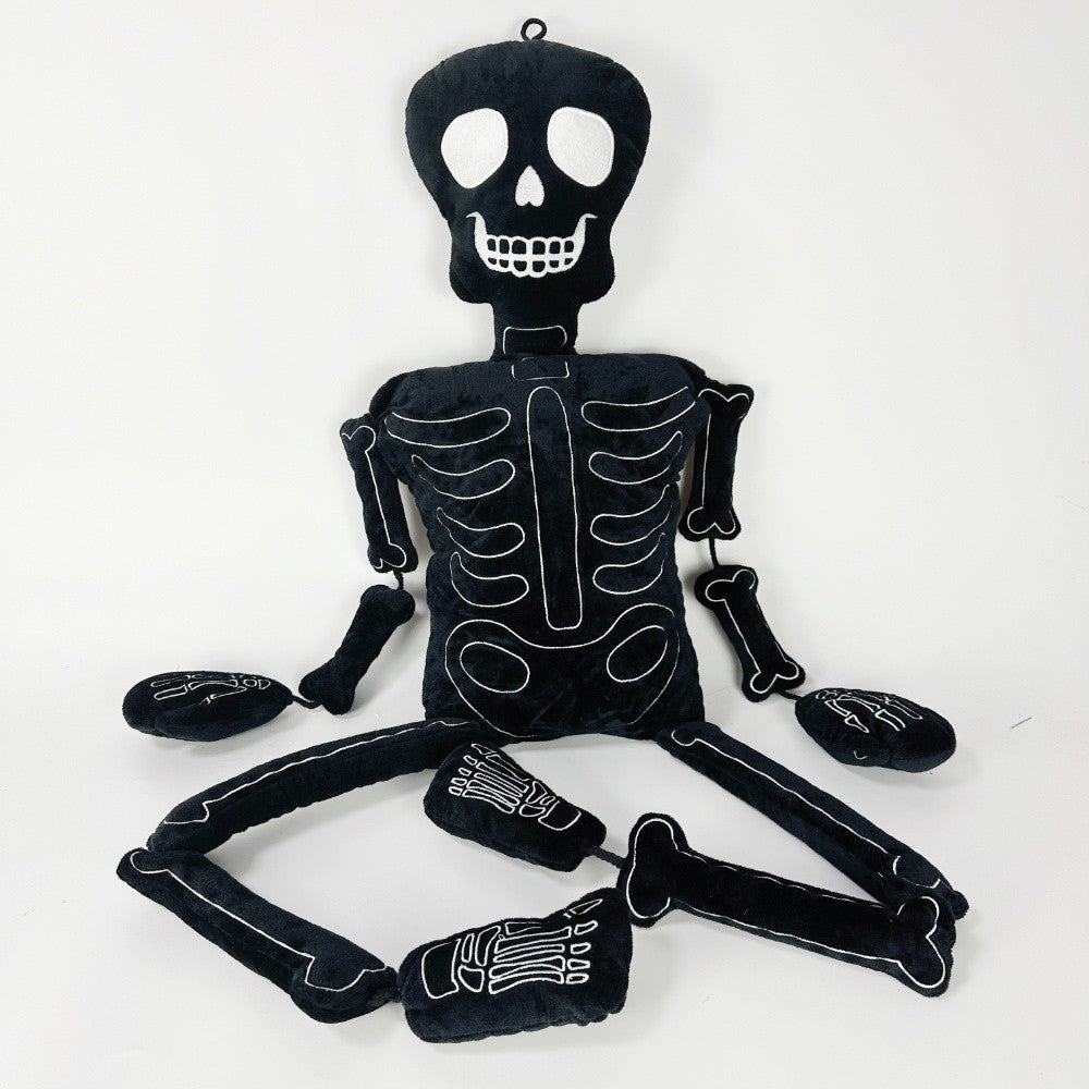 Goth White and Black Skeleton Plush