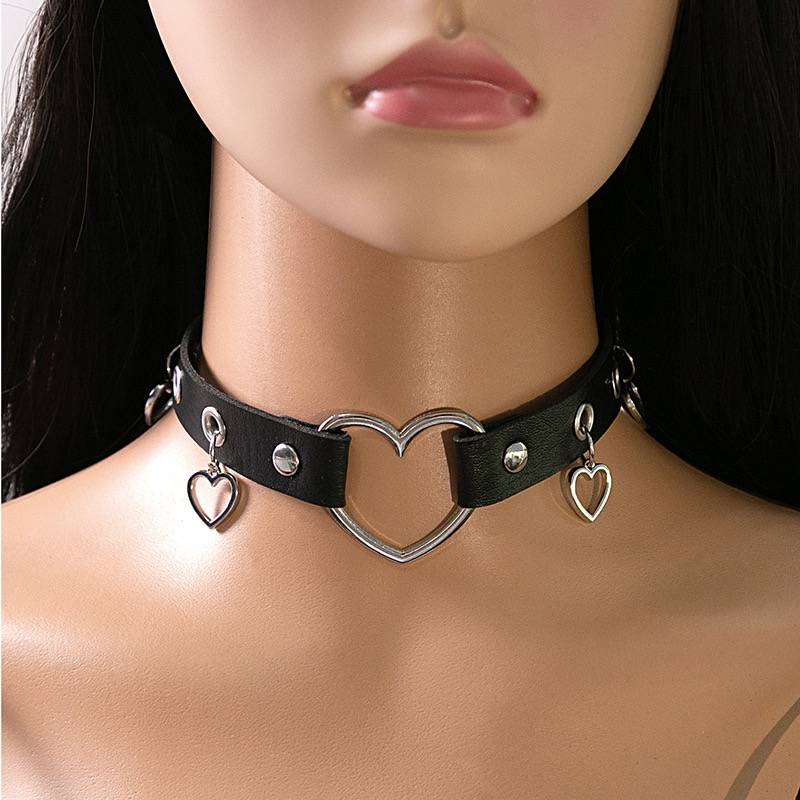 Punk Leather Choker Black