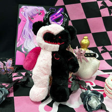 Emo Black and Pink Bear Plush Toy with Devil Horns