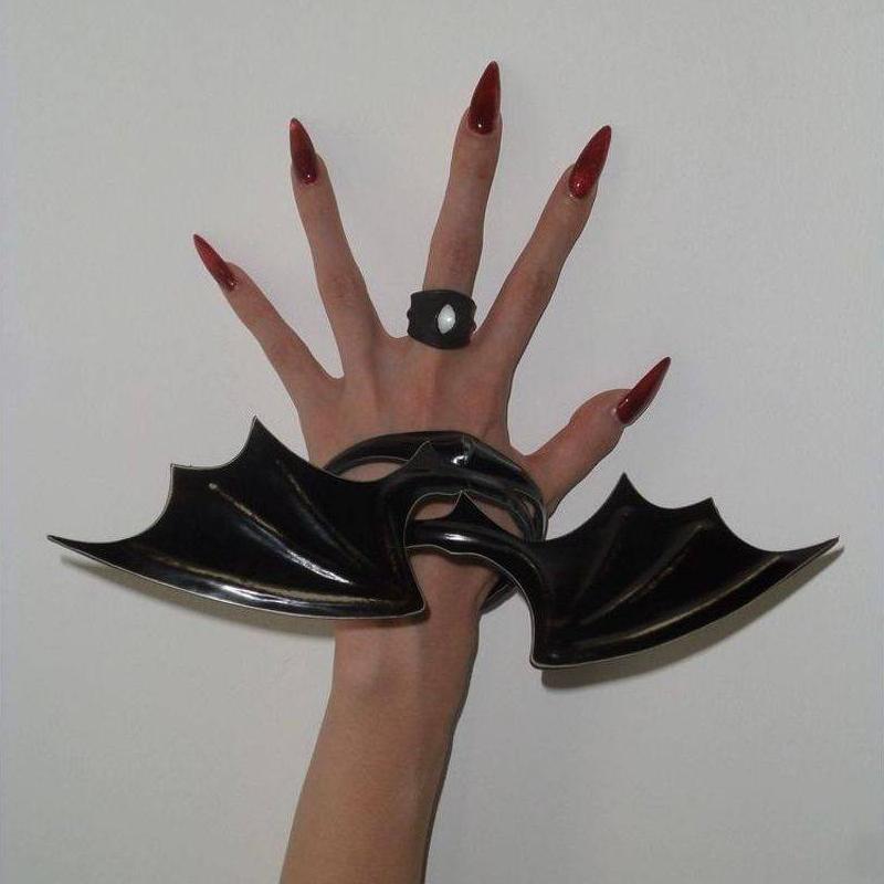 Gothic Leather Bat Wing Choker