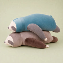 Blue and Taupe Sleepy Sloth Stuffed Animals - Stacked