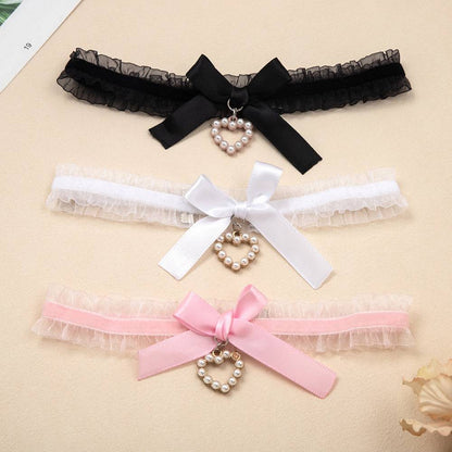 ハートチャームリボン チョーカー レース