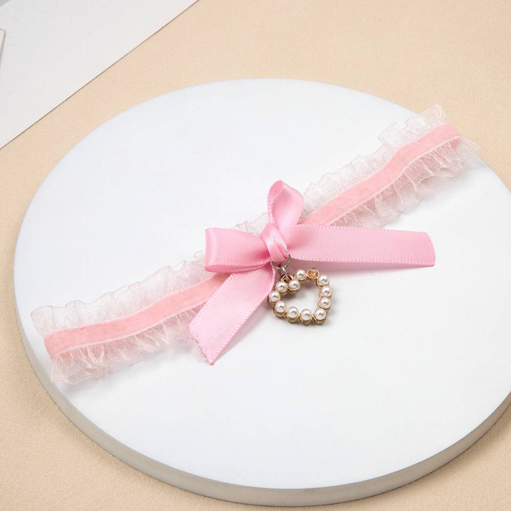 ハートチャームリボン チョーカー レース