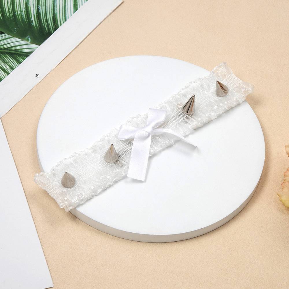 リボンスタッズフリル チョーカー レース