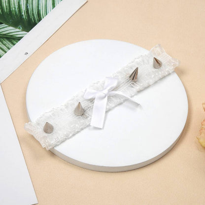 リボンスタッズフリル チョーカー レース