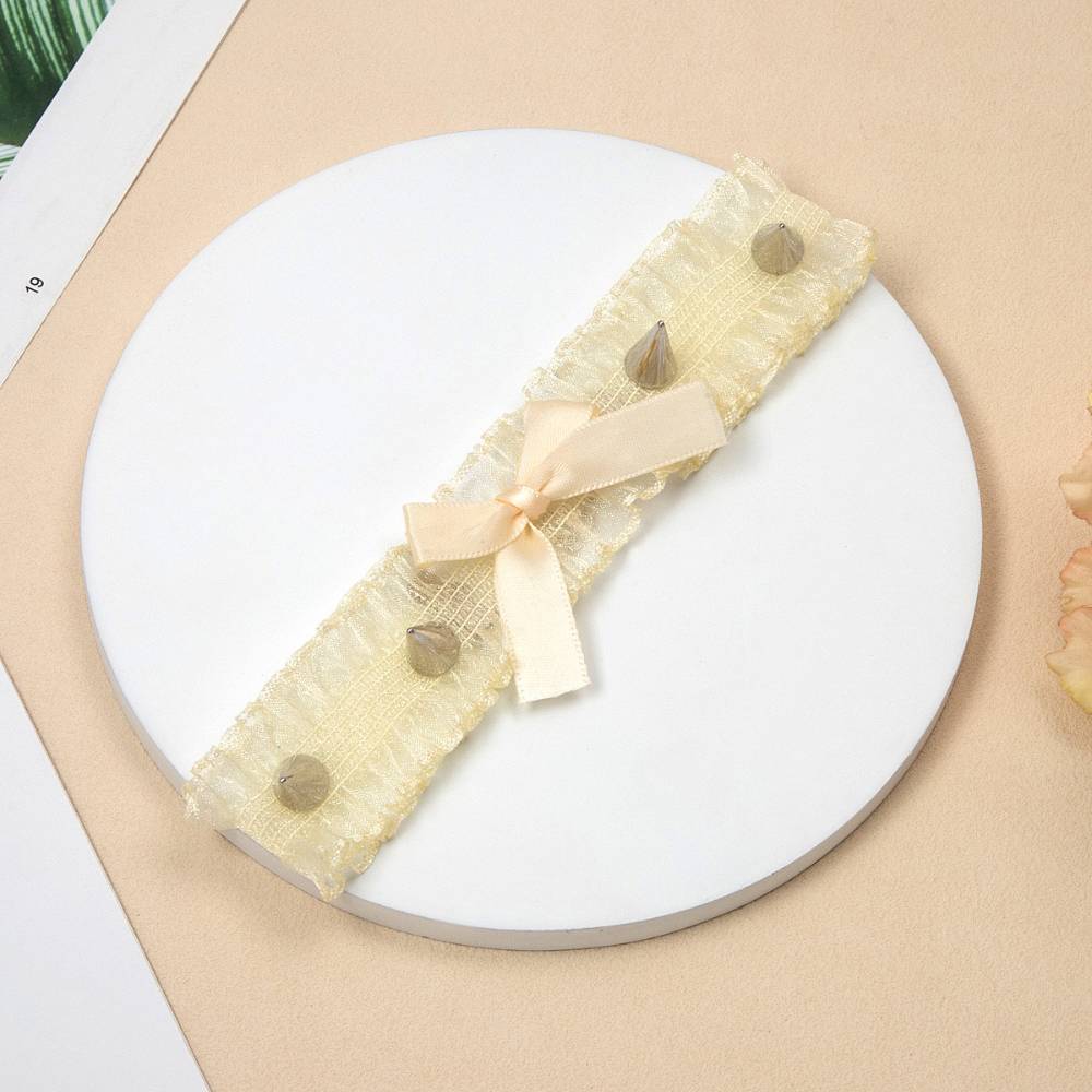 リボンスタッズフリル チョーカー レース