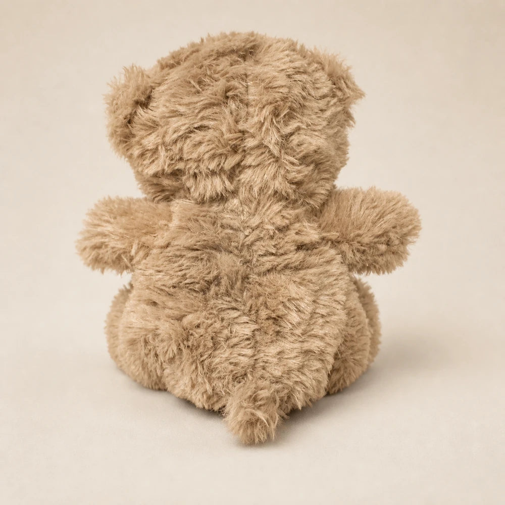 Brown Checkered Bow Teddy Bear Plush Back View