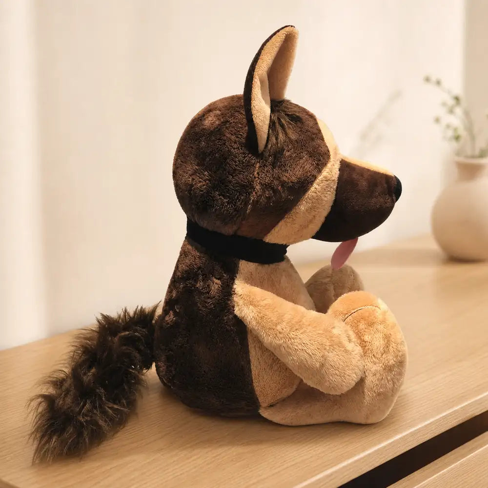 Brown Donkey Stuffed Animal on a Wooden Table