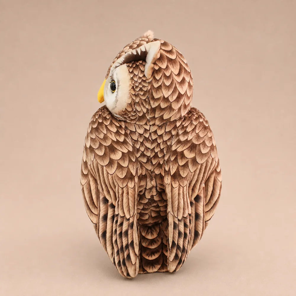 Brown Owl Plush Stuffed Animal - Back Studio View