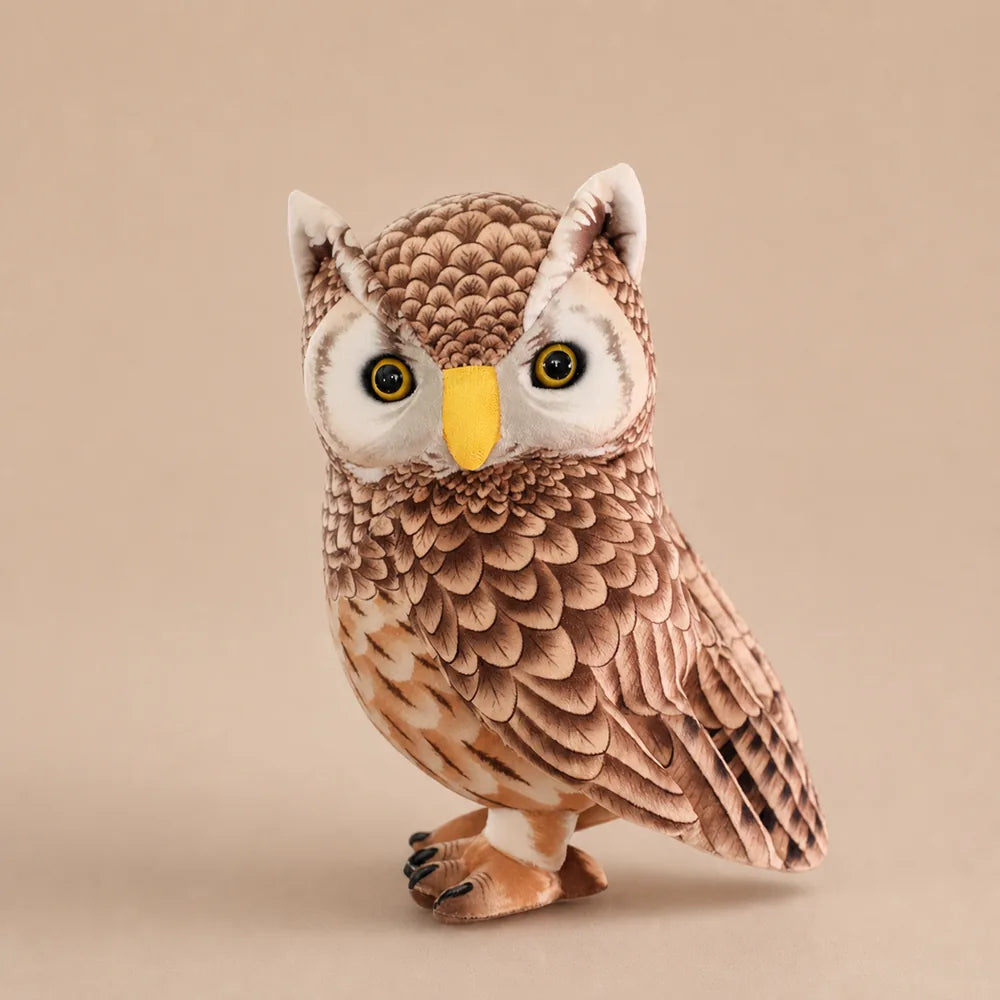 Brown Owl Plush Stuffed Animal - Close Studio View