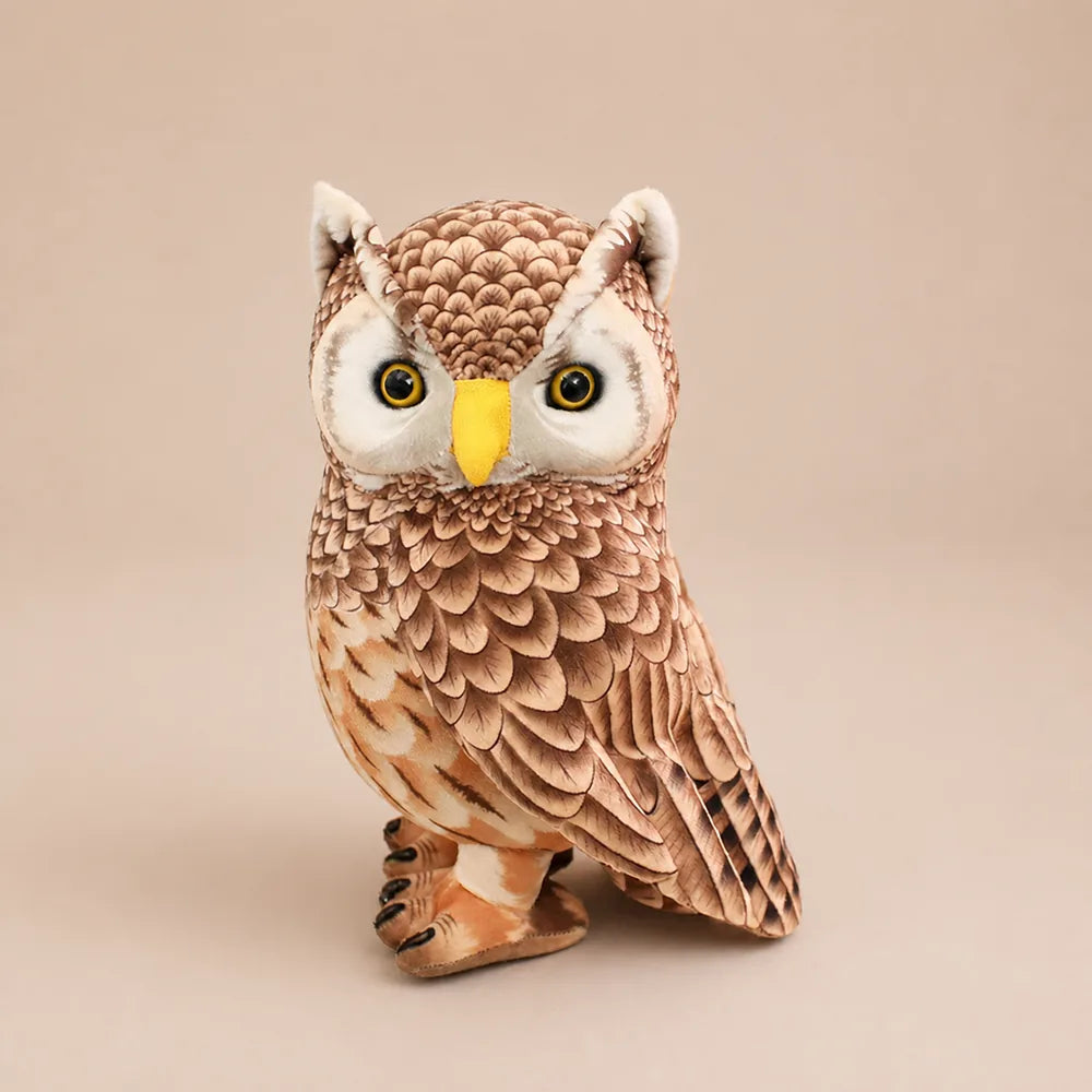 Brown Owl Plush Stuffed Animal - Front Studio View