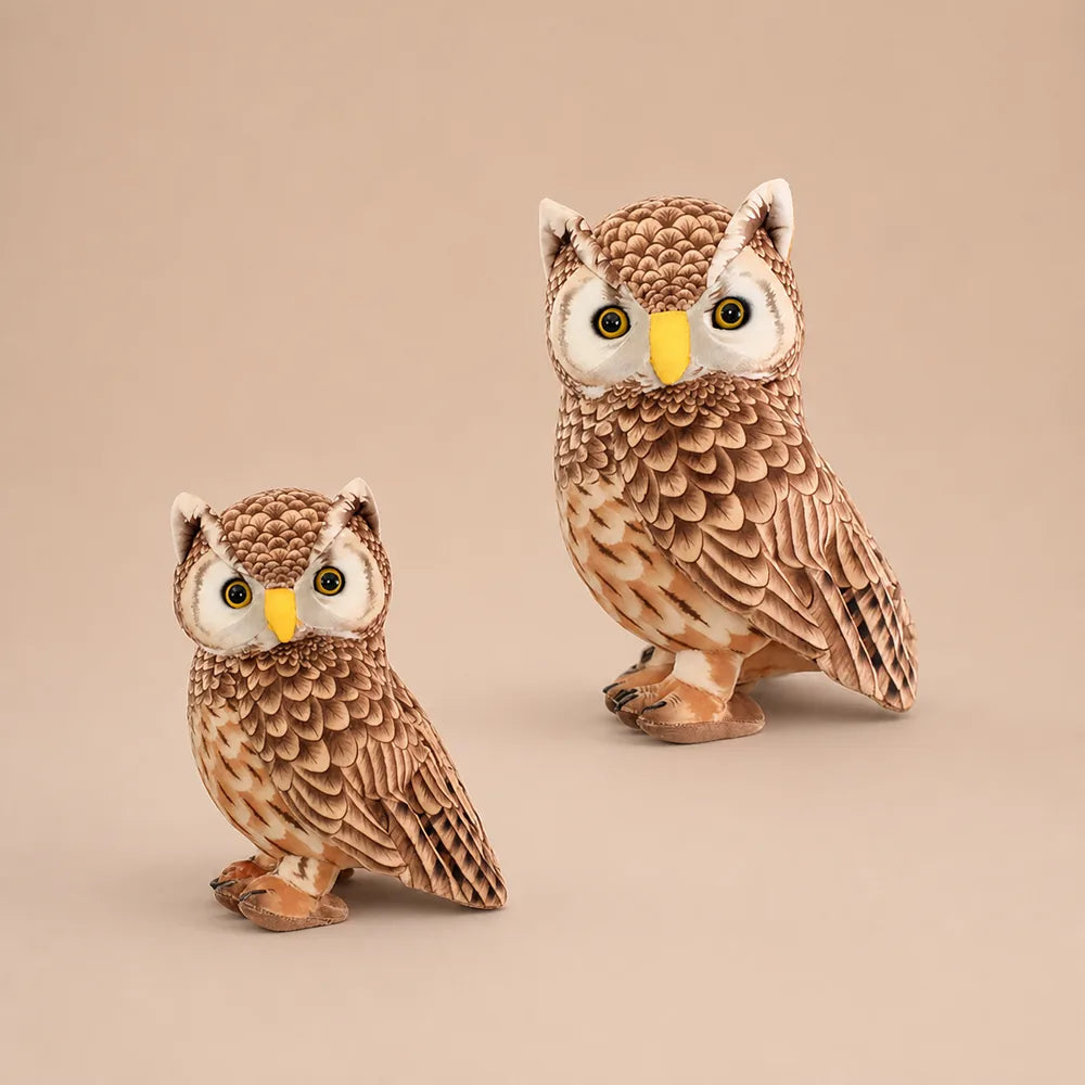 Brown Owl Plush Stuffed Animals - Studio Pair
