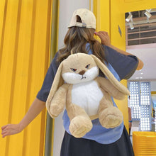 beige bunny plush backpack