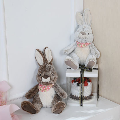Cute Rabbit with Picnic Scarf Plush