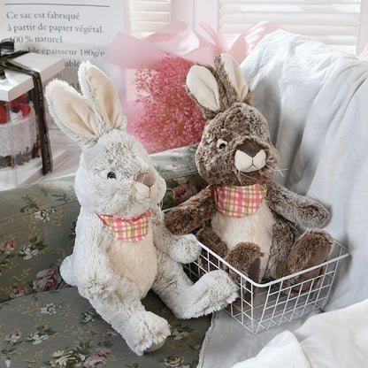 Cute Rabbit with Picnic Scarf Plush