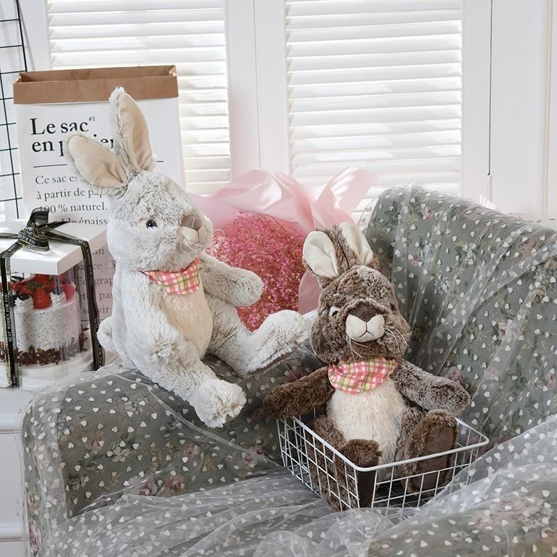Cute Rabbit with Picnic Scarf Plush